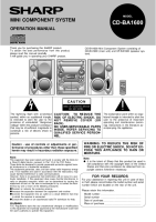 Sharp CD-BA1600-Owners-Manual